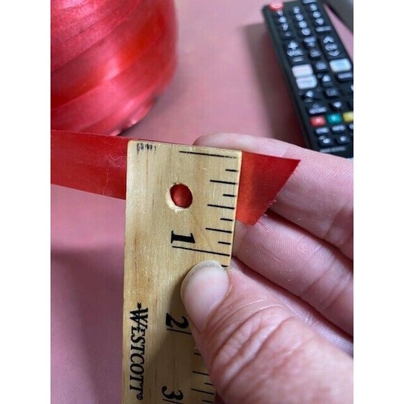 Large Spool Red Satin Decorative Craft Ribbon 3/4" Wide 13 1/2" x 7.5" 12.14 lbs - Picture 8 of 9